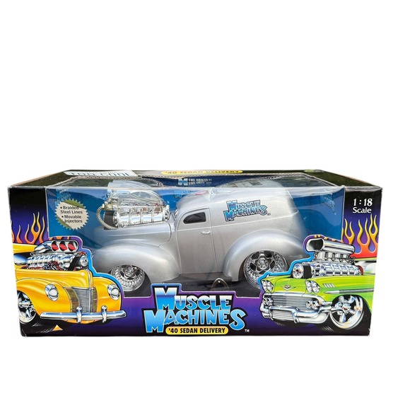 Muscle Machines Other - Muscle Machines 40 Sedan Delivery SEMA 2003 1:18 Scale Diecast Car In Box Silver